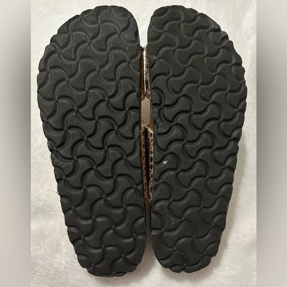 Birkenstock Arizona Sz 5(36) RoseGold Metallic Stone Two-Strap Buckle Sandals - Picture 5 of 8